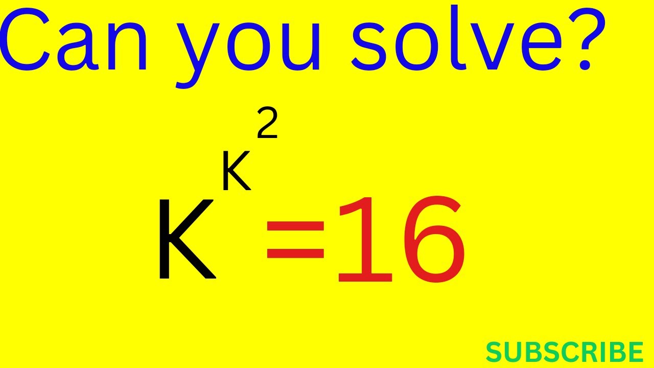 A Nice Exponent Math Problem | Find the Value of K? - YouTube