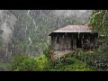 Maison de montagne vieille de 100 ans  pain en pierre taille  moulin  eau primitifheavy rain 2