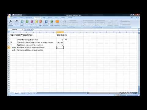 Excel  Introducing arithmetic operators   lynda com