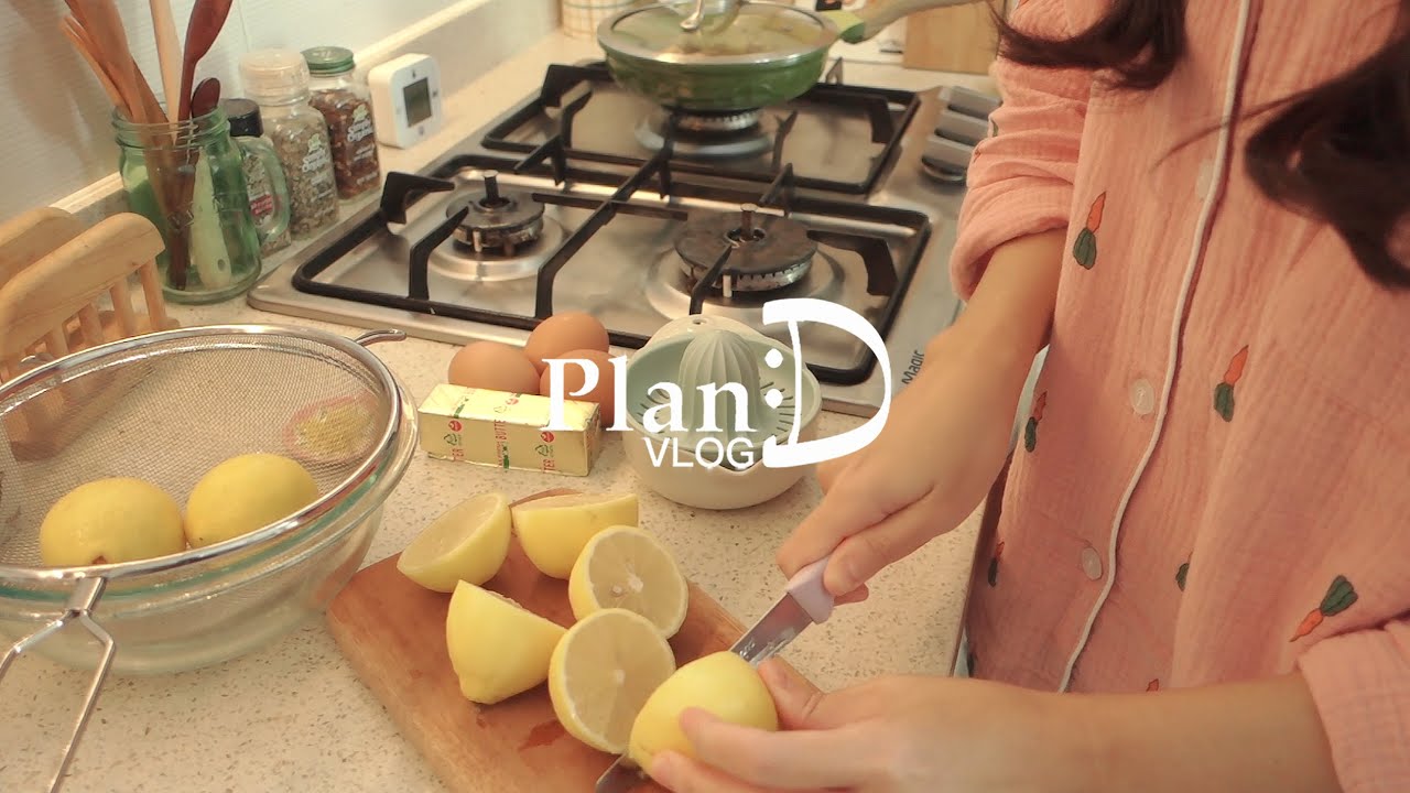 ENG│혼자 보내는 휴일의 자취일상. 냉장고털이 요리하기. 레몬을 활용하는 방법. │플랜디VLOG