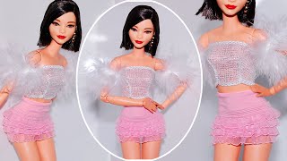 Sweet Barbie Fashion: Make a Cute Ruffle Skirt and Lovely Doll Top - DIY