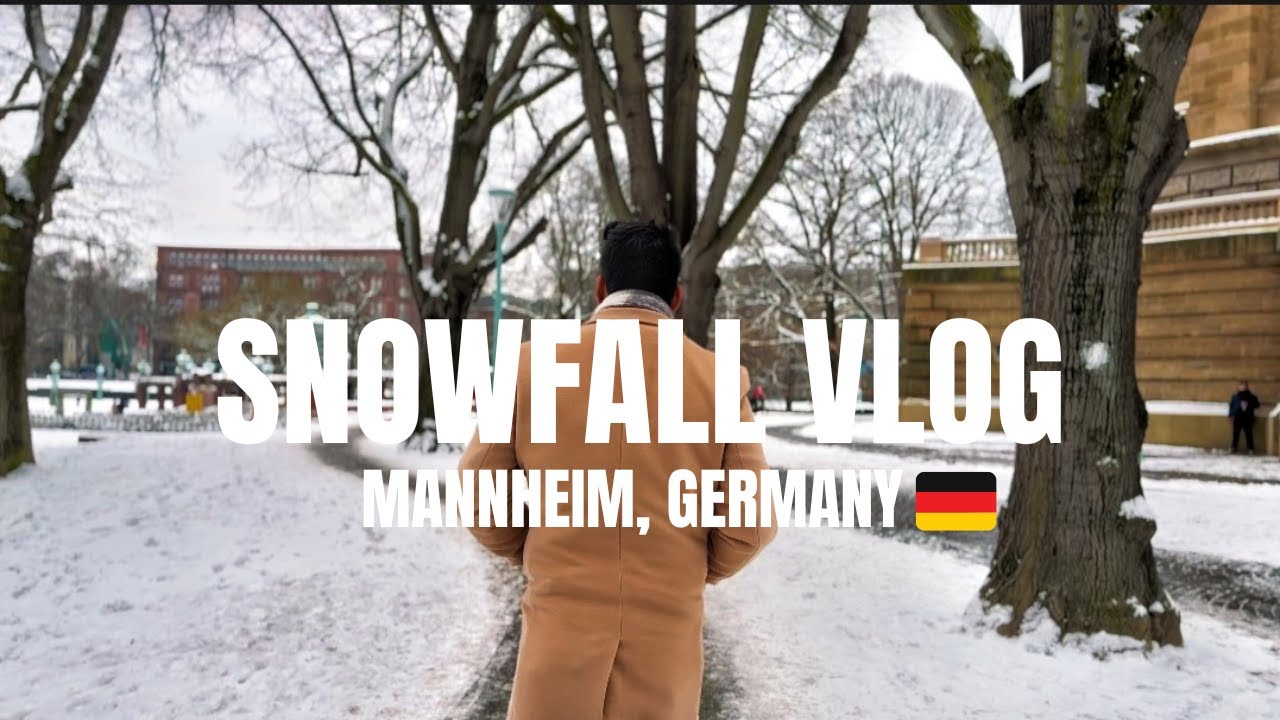 A Snowy Winter Day in Mannheim, Germany ❄️ 4th Snowfall Experience | Winter Walks at -13°C