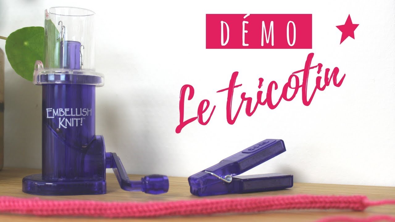 Tricotin Mécanique Avec Manivelle - 4 Crochets + Poids - Créez Facilement Des Cordons En Laine