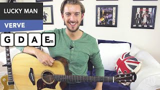 Video thumbnail of "The Verve - Lucky Man Guitar Lesson - EASY 3 Chord Song (mainly..)"