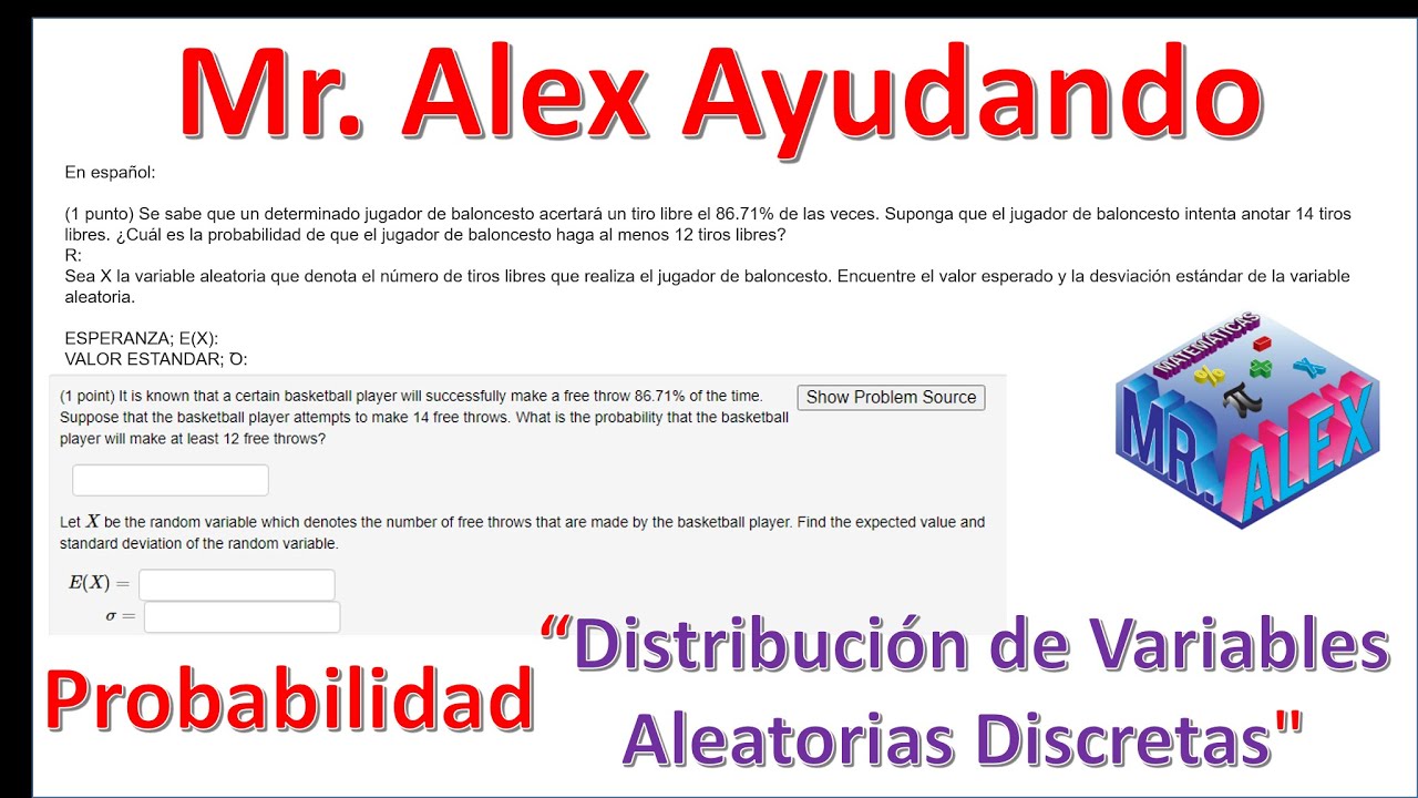 Probabilidad distribución de variables aleatorias discretas - YouTube