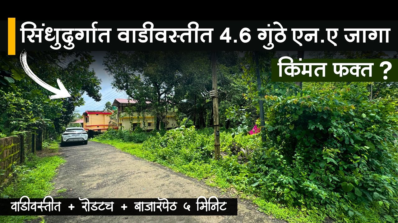 सिंधुदुर्गात वाडीवस्तीत 4.6 गुंठे एन.ए जागा | बाजारपेठ 5 मिनिटांवर ! | किंमत ?? | P249