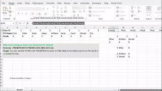 How to Filter And Transpose Data From Horizontal To Vertical