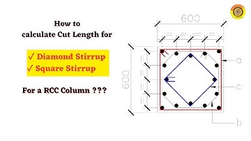 Diamond Stirrups || Square Stirrup ||How to calculate Cut Length#stirrups#civilengineering#vimutti