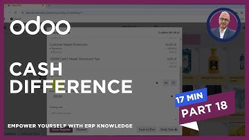 Cash Difference Gain and Loss at Odoo POS Version 18 - معالجة العجز والفائض فى تطبيق نقاط البيع