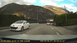 Dashcam Recording In France N201 South-East Chambéry, D5 And D1006 To Montmélian On 7 March 2020
