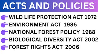 ACTS AND POLICIES OF ENVIRONMENT