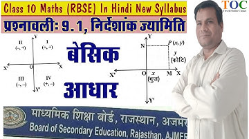 10 Class Maths RBSE Ajmer Board | Chapter 9 Co-ordinate Geometry |  Ex. 9.1 Q. No.1 to 5  Part 2 TOC