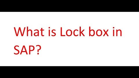 SAP Lock box part 1