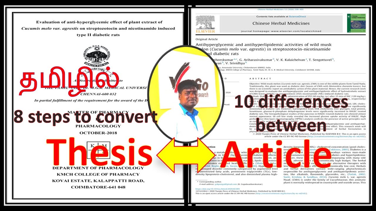 what do you mean thesis in tamil