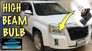 How to replace change high beam bulb on GMC Terrain 2010 2011 2012 2013 2014