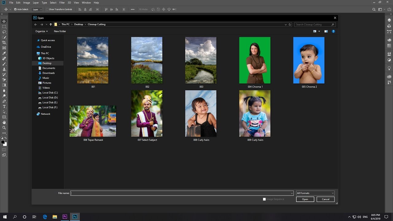 Adobe Background Cutting 1 Click Select Curly hair