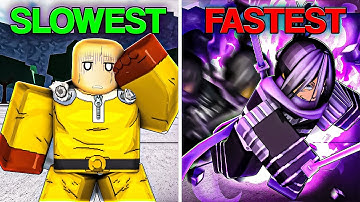 Slowest To Fastest CHARACTERS in The Strongest Battlegrounds..