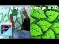 3D Royale play texture design Leaf in shink Area