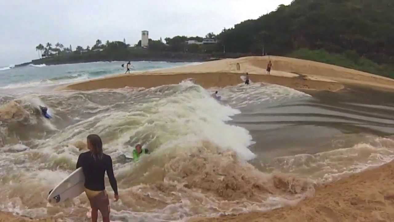 Waimea River Mouth Surfing with Jamie O'Brien and Kalani Chapman Oahu