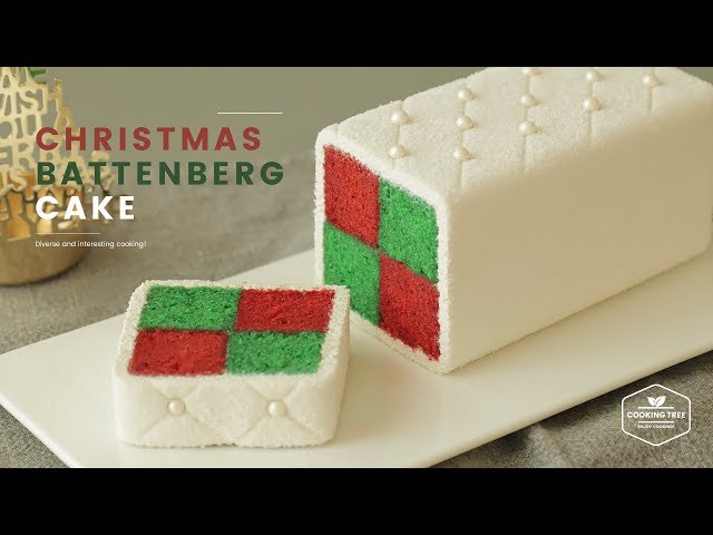 [크리스마스] 바텐버그 케이크 만들기 : Christmas Battenberg Cake Recipe : クリスマス バッテンバーグケーキ | Cooking ASMR