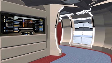 Star Trek Spaceship Corridor green screen background A - free use