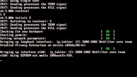 Change runlevel using Init command