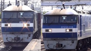 EF210-118&136+コキ 5091レ 清洲駅&熱田駅通過