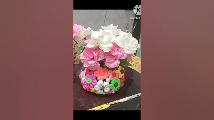 DIY Clay Flower pot At home ❤️ #craft #yt #shorts #clayart