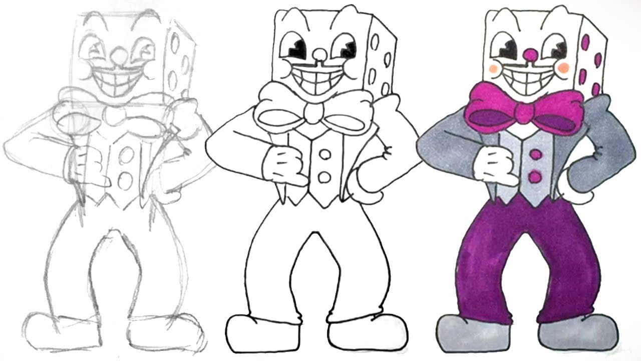 Image Of How To Draw King Dice From Cuphead.