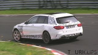 2015 Mercedes-Benz C63 AMG sedan + estate spied testing on the Nürburgring!