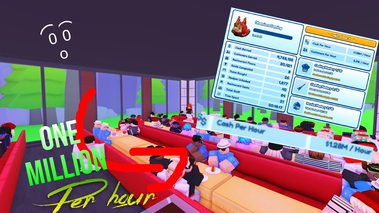 Roblox My Restaurant HOW TO GET MONEY FAST ! ( 1million per hour )