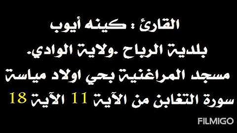 القارئ كينه أيوب سورة التغابن من الآية 11 الى 18