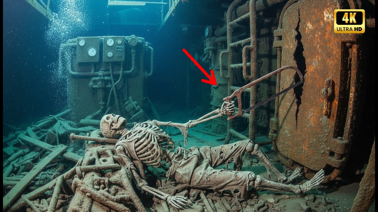 Terrifying Inside the Titanic: Chief Engineer Tool Mark Cuts Through Rust 114 Years After 1912.