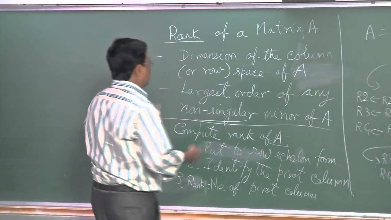 ⁣Mod-01 Lec-08 Rank of Matrix and SVD