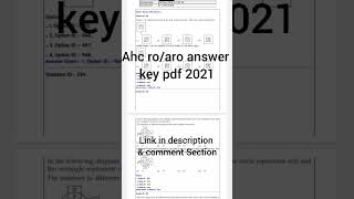 AHC RO/ARO 2021 answer key pdf|| allahabad high court ro/aro|| pdf link in description Wealth