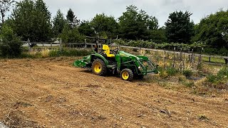 #12 tilling gardens with a john deere 2025r tiller combo