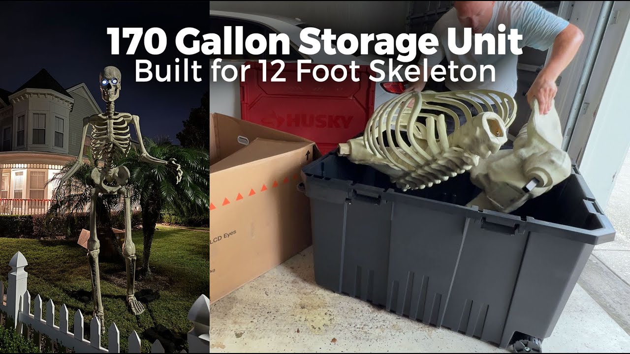 NEW Home Depot 12 Foot Skeleton Storage | 170 Gallon Husky Container