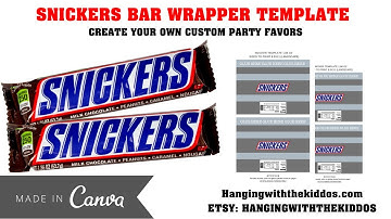 DIY Candy Labels| Snickers Candy Bar Wrapper Template| Custom Party Favor {Measurements & Assemble}