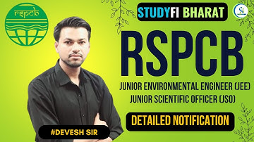 RSPCB JEE & JSO Vacancy 2025 | Detailed notification #studyfibharat #rspcb