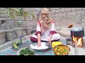 Very unique woman village life pakistan  traditional village food   village roti pani