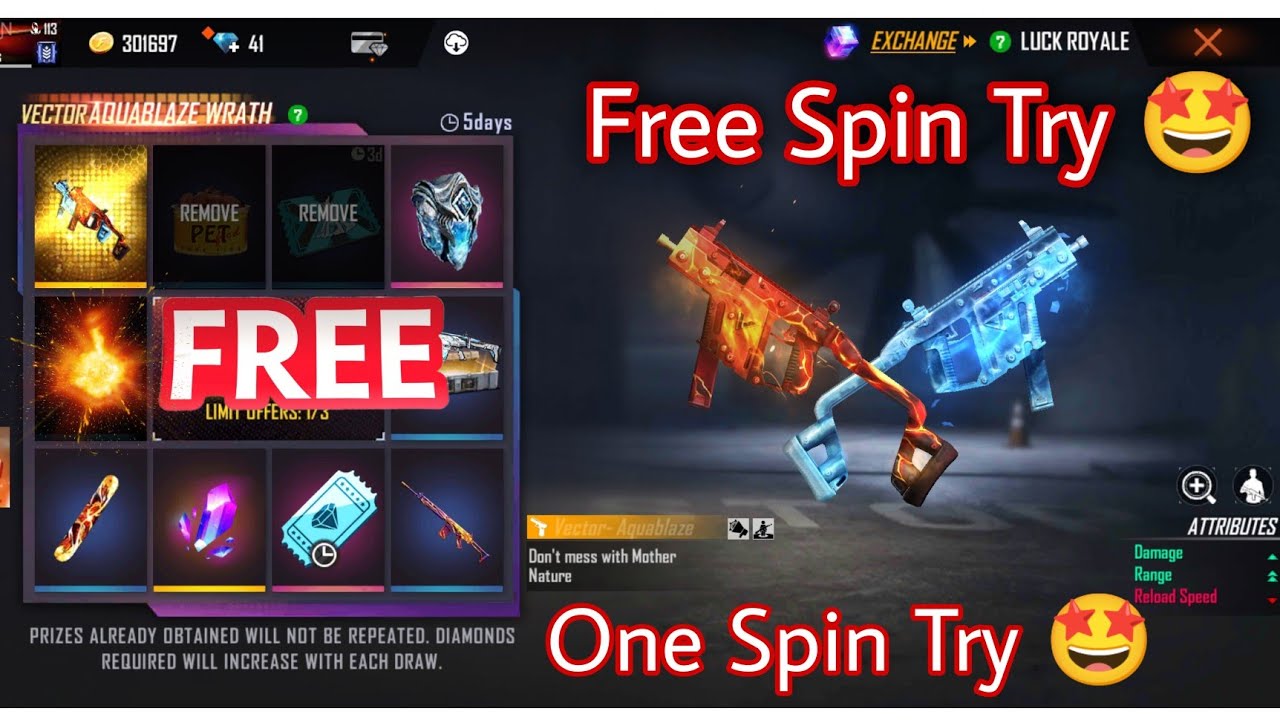 New Faded Wheel Free Fire || New Faded Wheel One Spin Trick || New Vector Skin || Free Spin || Itskr
