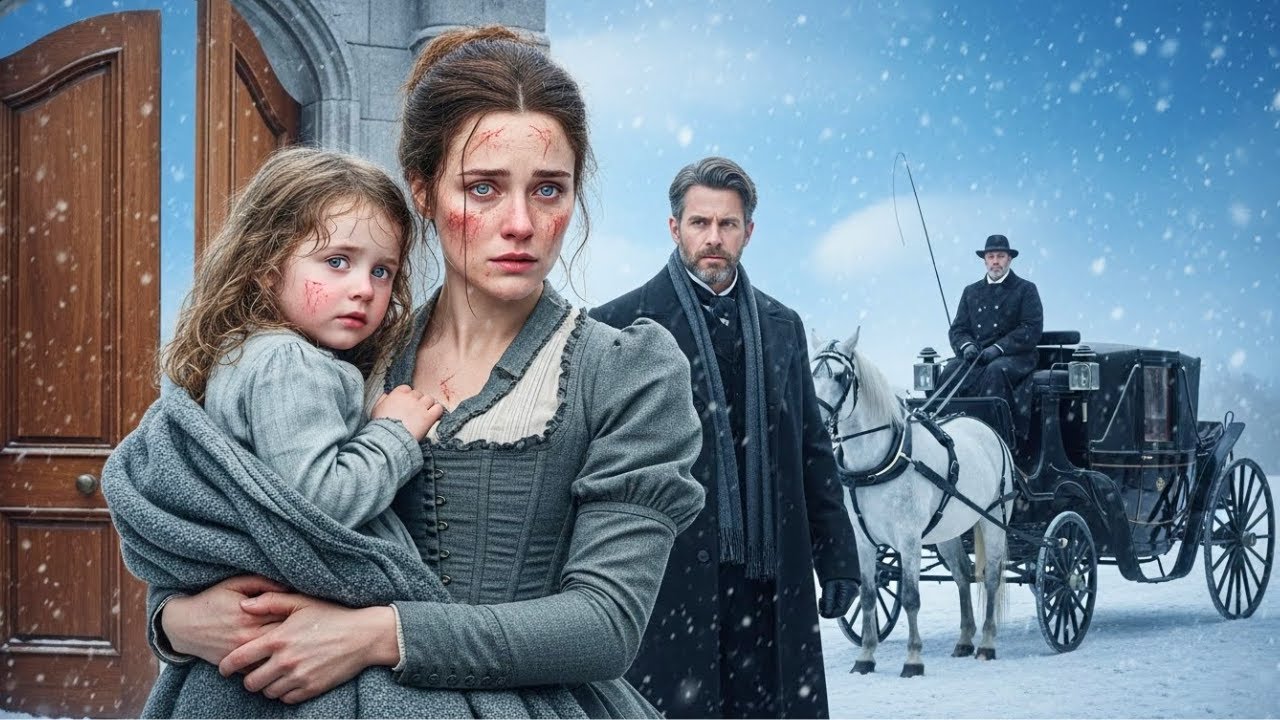 💔 EXPULSADA A LA NIEVE CON SU HIJITA EN BRAZOS — HASTA QUE UN VIUDO MAGNATE LA LLEVÓ A SU MANSIÓN