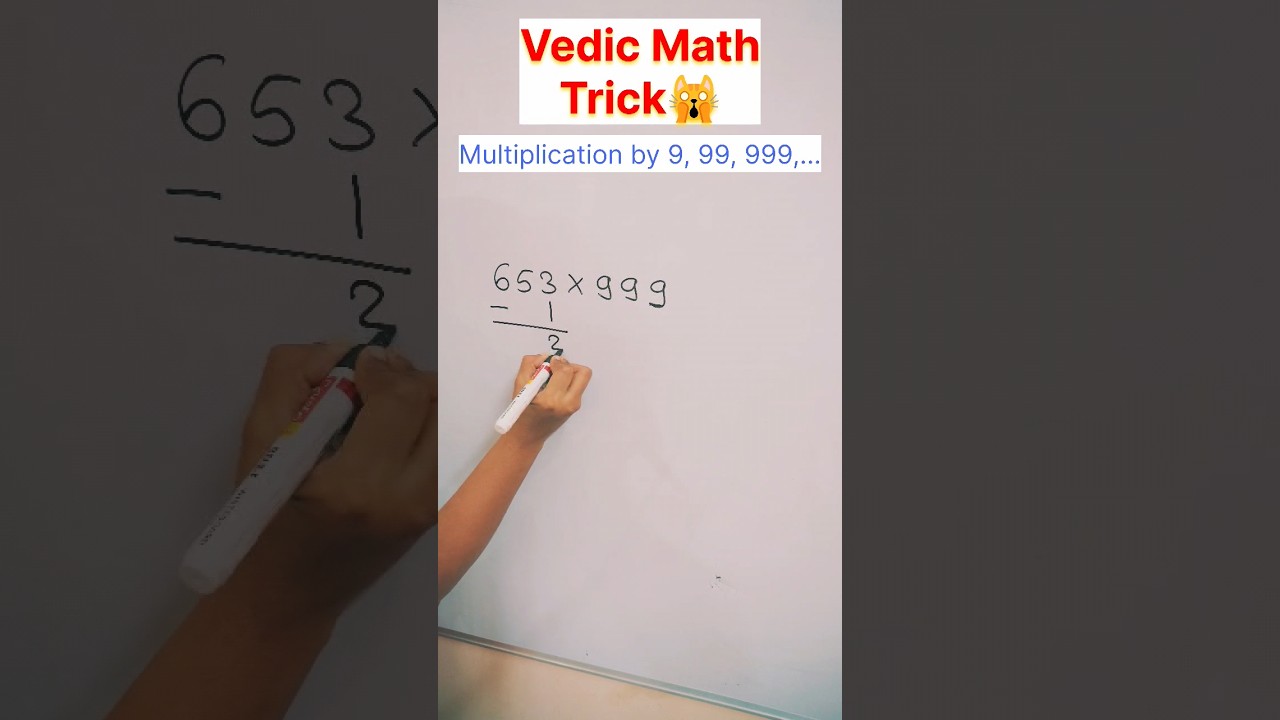 Trick to Multiply by 9 or 99 or 999 || 