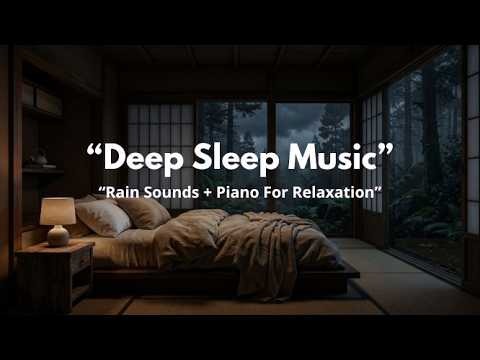 Sleep Music with Rain Sounds in the Warm Bedroom - Stress Relief, Peaceful Piano On Rainy Day