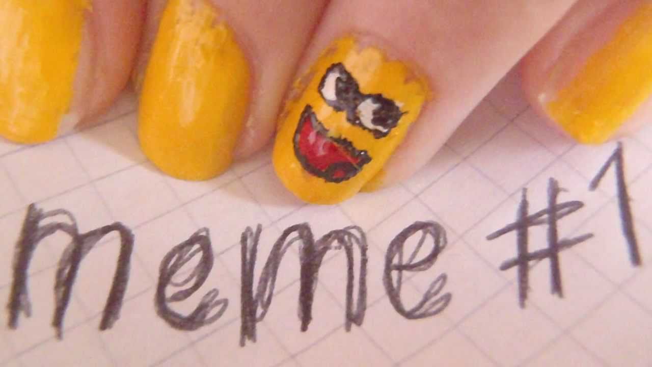 MEME nail art 1 Awesome Smiley nails YouTube