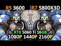 RYZEN 5 3600 vs RYZEN 7 5800X3D | RTX 5060 Ti | 1080p - 1440p - 2160p | Worth The Upgrade in 2025?