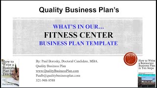 Full What’s in our FITNESS CENTER Business Plan Template by Dr. Paul Borosky, MBA. Update