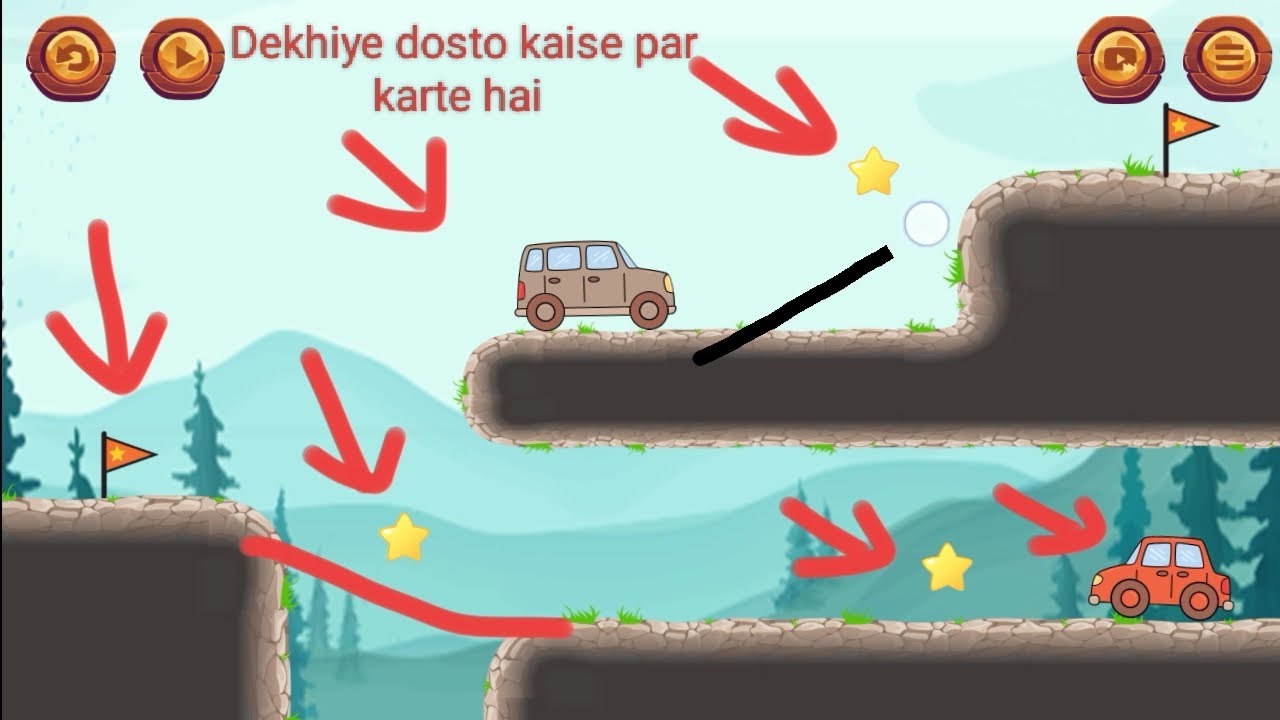 Draw the Bridge game 🎮 Dekhiye dosto kaise par karte hai 😱 3 star ke💫 sath me 👍 