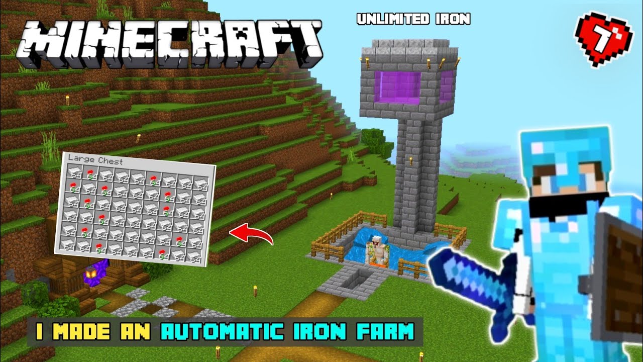 I Made An Automatic Iron Farm In Minecraft Pe 1.19 Survival Series In ...