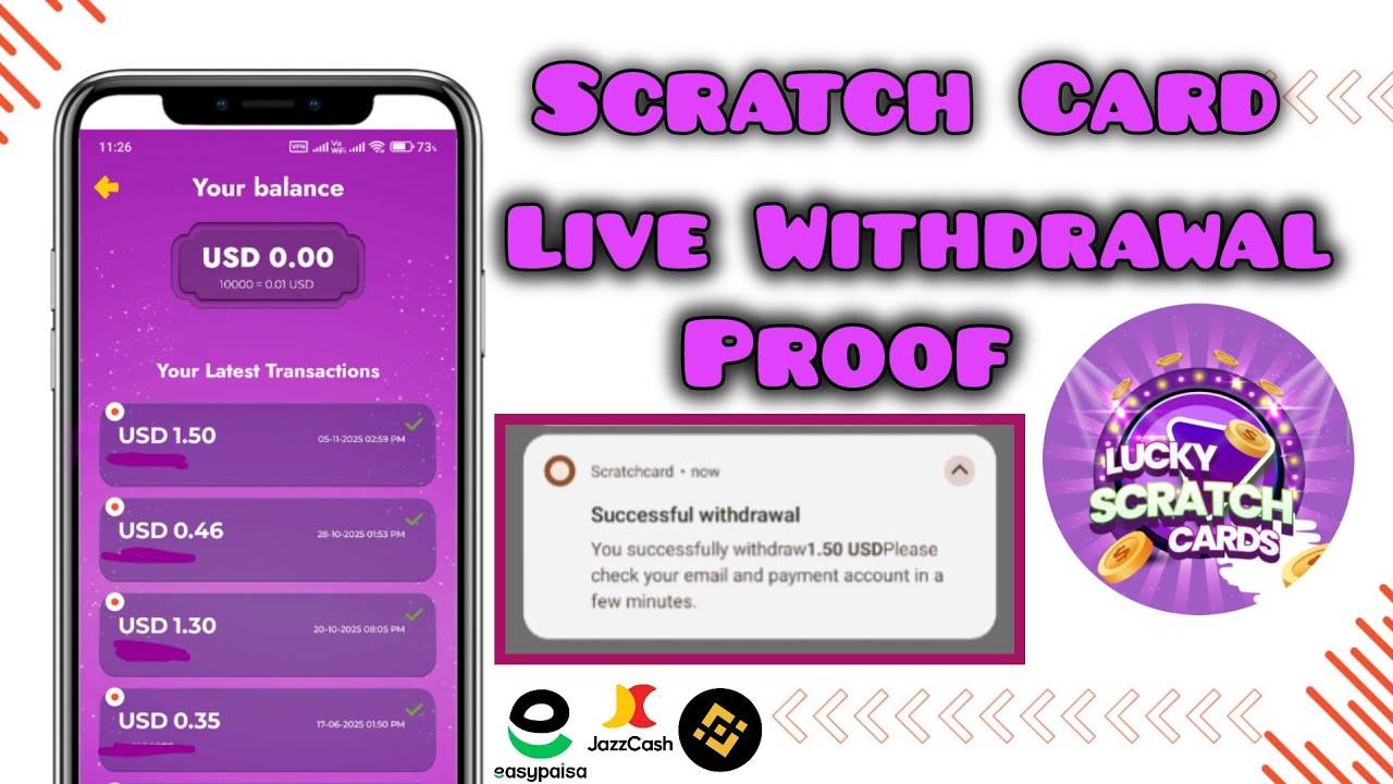 How to Scratch Card withdrawal Jazzcash & Easypaisa || Live withdrawal Scratch Card ♦️